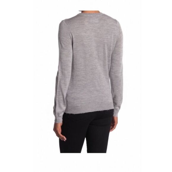 Zadig & Voltaire Gaby Amour Strass Merino Wool Sweater Gray Large - Picture 3 of 7